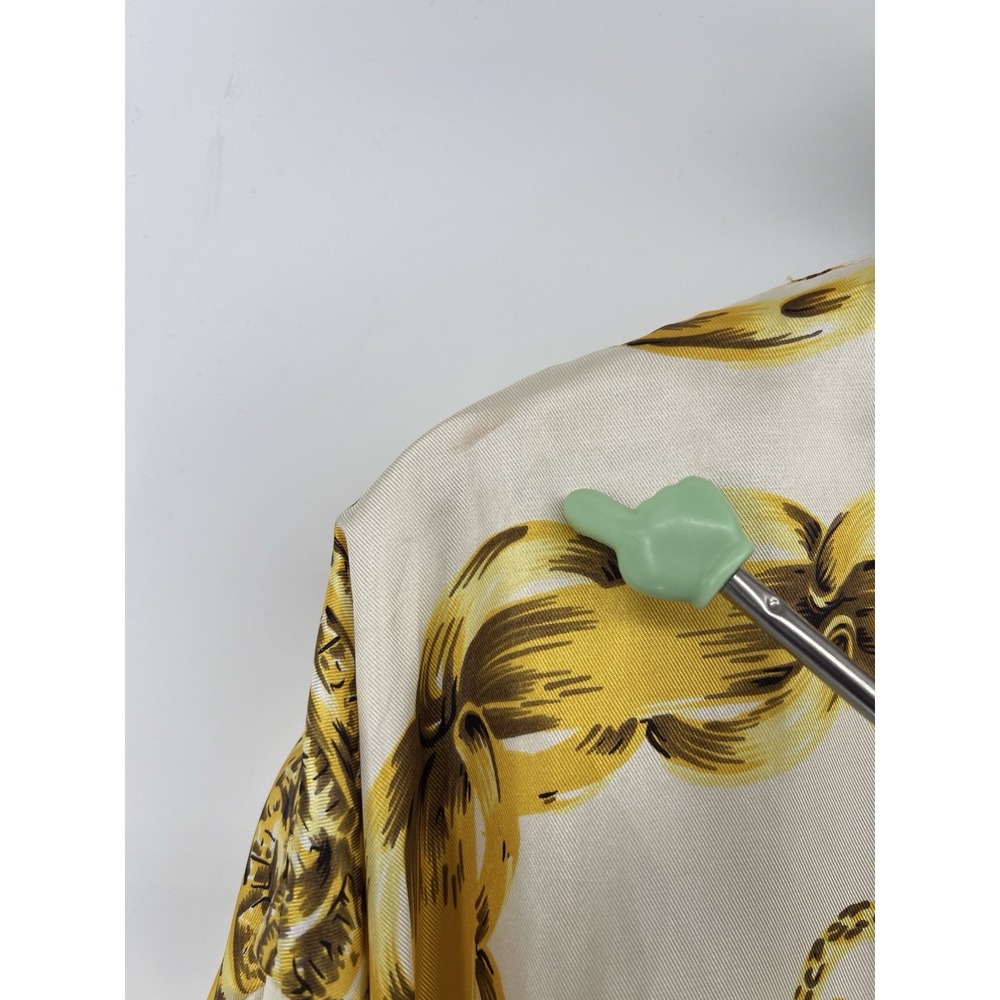 Vintage Chanel Silk Bomber Jacket Size M/L 80's Gold Chains Pattern - Picture 11 of 13